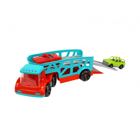 Игрушка автовоз пластиковый с двумя машинками ТехноК, 32 см 0938 Игрушка автовоз пластиковый с двумя машинками ТехноК, 32 см 0938