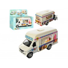 Машинка инерционная металлическая Ice Cream Truck Kinsmart, 16 см, открываются двери, Kinsmart KS5253W
