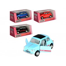 Машинка инерционная металлическая Fiat 500, KT5004W, 12 см, открываются двери, Kinsmart