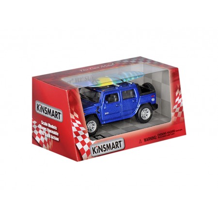 Машинка инерционная металлическая Hummer H2 Surfboard 2005, 12,5 см, открываются двери, Kinsmart KT5097WS Машинка инерционная металлическая Hummer H2 Surfboard 2005, 12,5 см, открываются двери, Kinsmart KT5097WS
