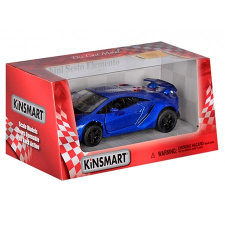 Машинка инерционная металлическая Lamborghini Sesto Elemento, 13 см, открываются двери, Kinsmart KT5359W Машинка инерционная металлическая Lamborghini Sesto Elemento, 13 см, открываются двери, Kinsmart KT5359W