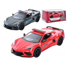 Машинка инерционная металлическая 2021 Corvette, KT5432WPR, 16 см, открываются двери, Kinsmart