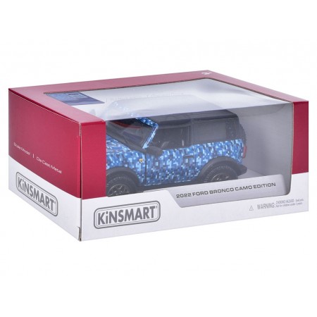 Машинка металлическая инерционная Джип 2022 Ford Bronco Camo Edition Kinsmart KT5445WB