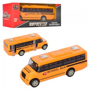 Автобус AS-2198 АвтоСвіт, металл, инерционный, 13 см, школьный
