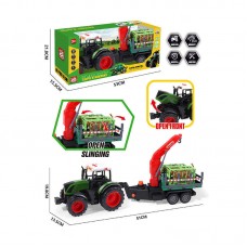 Инерционный трактор BabyToys 687-161 с прицепом и фигурками, 49 см