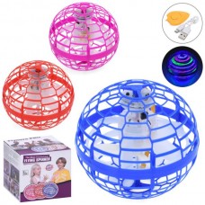 Игра JJ05401 шар-спинер, 8,5см, пульт, акум, свет, USBзарядное, 3 цвета, в коробке, 10,5-10-10см