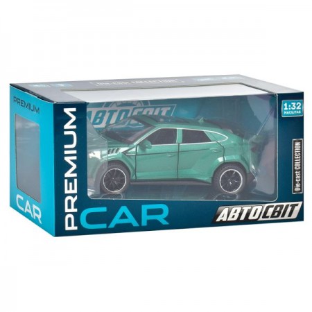 Машина AP-1754 АвтоСвіт, 1:32, метал, інерційна, 16см, звук, світло, гумові колеса, відчиняються двері / капот / багажник, на батарейках (таб), 3 кольори, в коробці