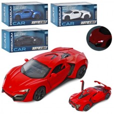 Машина AP-1761 АвтоСвіт, 1:32, інерційна, метал, 15см, звук, світло, гумові колеса, відчиняються двері / капот / багажник, на підставці, 4 кольори, на батарейках-табл, в коробці