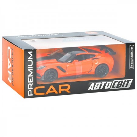 Машина AP-1918 АвтоСвіт, 1:24 2019 Corvette ZR1, метал, 19см, відкриваються двері, гумові колеса, в кор-ці