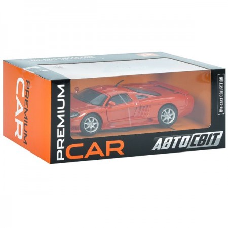 Машина AP-1930 АвтоСвіт, 1:24 Saleen S7, метал, 18см, відкриваються двері та капот, гумові колеса, в кор-ці