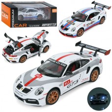 Машина AP-2055 АвтоСвіт, 1:24, метал, інерц, 20,5см, звук, світло, відчиняються двері/капот/багажник, гумові колеса,2види, бат(табл), в кор-ці