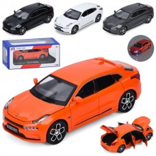 Машина DY668-69 інерція, метал, 1:28, 16,5см, відчиняються двері/багажник/капот, звук, світло, гумові колеса, 4 кольори, на бат(табл), в кор-ці, 22,5-10,5-10,5см
