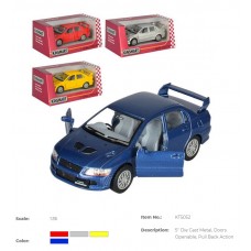 Машинка металева Mitsubishi Evolution інерційна з дверцятами що відчиняються