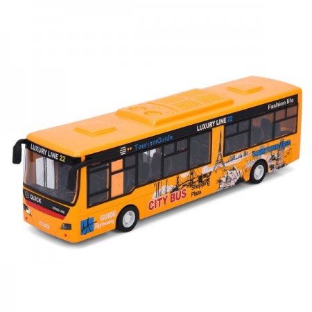 Автобус 677-5 інерція, метал, 23,5см, 1:24, гумові колеса, 3шт(3 кольори) в дисплеї, 29-24,5-6,5см