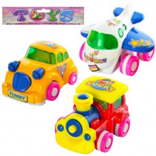 Набор машинок инерционных BabyToys 3 шт машина самолет паровоз