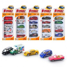 Набір металевих машинок BabyToys PT 2006, 5 шт, інерційний хід