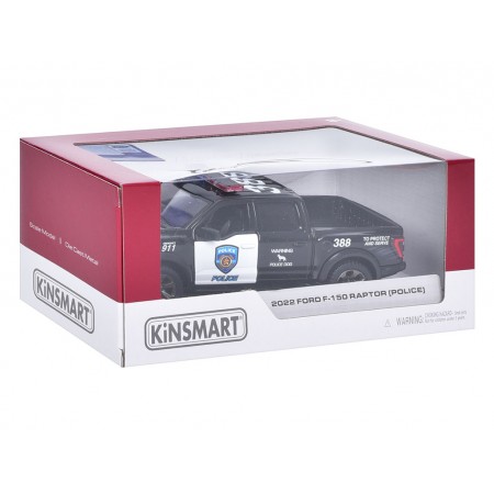 Машинка металева інерційна Ford F-1 2022 Raptor Police Kinsmart KT5436WP Машинка металева інерційна Ford F-1 2022 Raptor Police Kinsmart KT5436WP