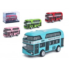 Игрушечный двухэтажный автобус London, металлический, 9,5 см, 4 вида (цена за 1шт) LT523806