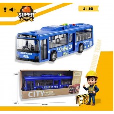 Автобус 1106 B світло, звук, інерція, пісні, двері відчиняються, масштаб 1: 16, в коробці