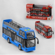 Автобус WY 916 AB "Міський транспорт", 2 кольори, на батарейках, інерційна, підсвічування салону, звук, в коробці