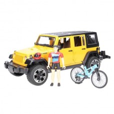 Автомодель Bruder Джип Jeep Rubicon с фигуркой велосипедиста на спортивном байке 1: 16 