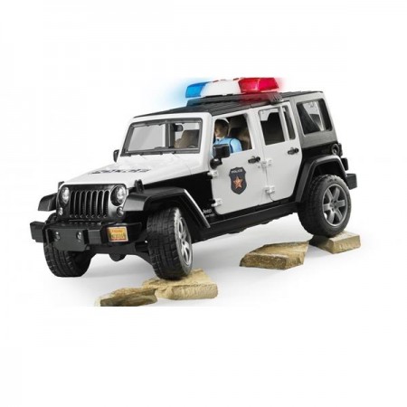 Автомодель Bruder Полицейский автомобиль Jeep Wrangler Unlimited Rubicon с фигуркой, свет, звуки 1: 16