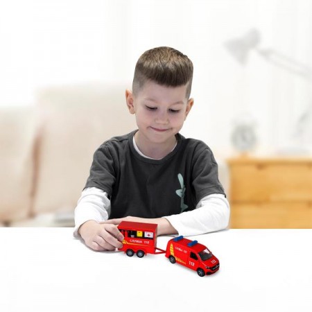 Автомодель TechnoDrive Volkswagen Служба 112 с прицепом 520322.270 Автомодель TechnoDrive Volkswagen Служба 112 с прицепом 520322.270