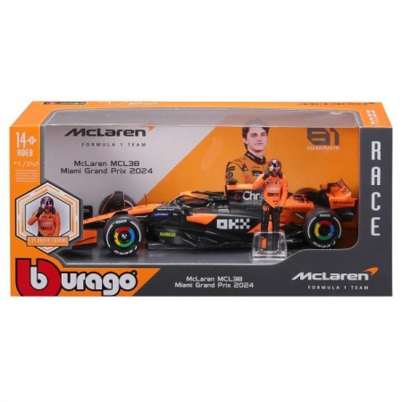 Автомодель з фігуркою - MCLAREN MCL38 1: 24 18-28040 Автомодель з фігуркою - MCLAREN MCL38 1: 24 18-28040