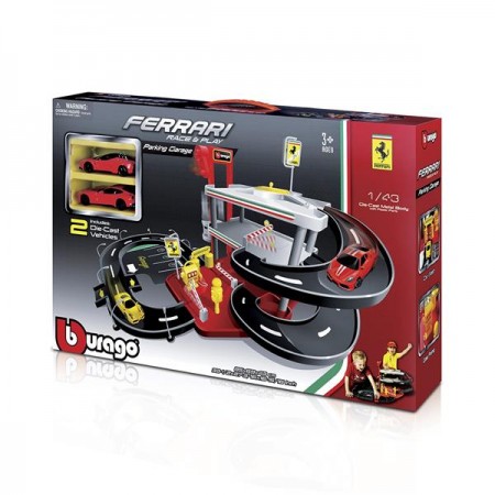 Автотрек Bburago Ferrari с гаражом 3 уровня 2 машинки 1: 43 18-31204 Автотрек Bburago Ferrari с гаражом 3 уровня 2 машинки 1: 43 18-31204