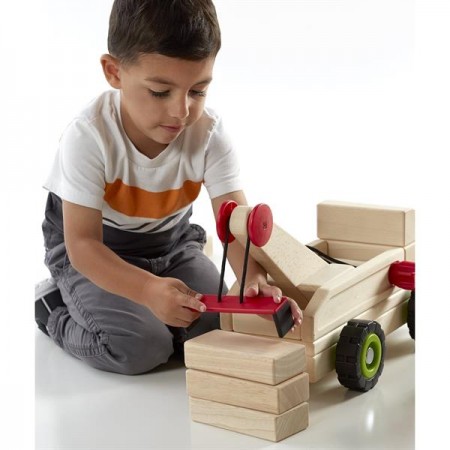 Большая машинка Guidecraft Block Science Trucks Эвакуатор деревянный 37 см G7532