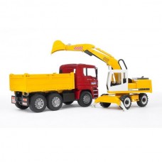 Ігровий набір Bruder Самоскид-вантажівка МАN та екскаватор Liebherr 1: 16 