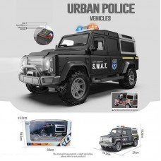 Поліцейська машина HT 9904 W довжина 27 см, підсвічування, звук, інерційна, гумові шини, двері відчиняються, в коробці