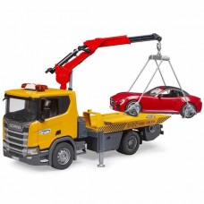 Модель Bruder Эвакуатор Scania Super 560R с краном-манипулятором и автомобилем Roadster Bruder 1: 16 