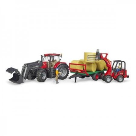 Модель Bruder Трактор Case IH Optum 300CVX із причепом для тюків 1: 16