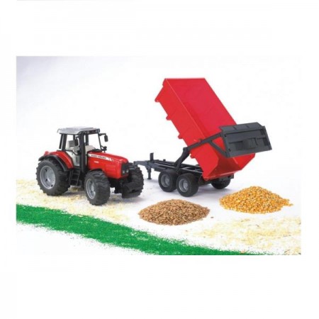 Модель Bruder Трактор Massey Ferguson 7480 c прицепом 1: 16 Модель Bruder Трактор Massey Ferguson 7480 c прицепом 1: 16