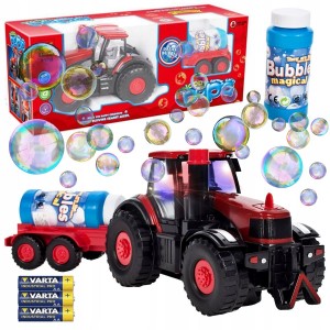 Трактор с мыльными пузырями 1518 ездит, музыка, свет, выдувает мыльные пузыри, запаска, на батарейках