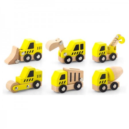 Набір машинок Viga Toys Будтехніка 6 шт.