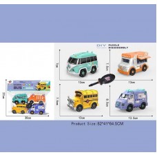 Набор машинок-конструктор BabyToys 4 штуки инерционный