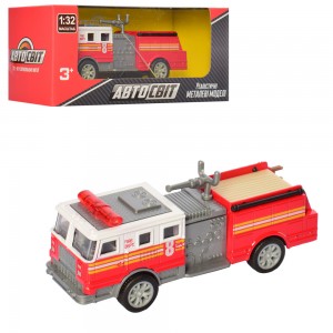 Пожарная машина AS-2197 АвтоСвіт, металл, інерційна, 12,5 см