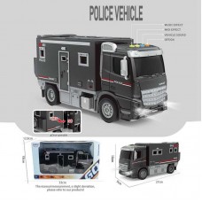 Поліцейська машина HT 9820 W довжина 27 см, підсвічування, звук, інерційна, гумові шини, двері кузова відчиняються, в коробці