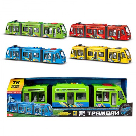 Игрушечный трамвай TK Group 60147 со звуком, 4 цвета
