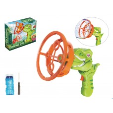 Детский игрушечный пистолет для мыльных пузырей Dinosaur Bubble Gun 25 см, пускает пузыри, со светом FY915968