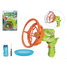 Дитячий іграшковий пістолет для мильних бульбашок Dinosaur Bubble Gun 25 см, пускає бульбашки та світиться FY915970
