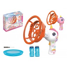 Детский игрушечный пистолет для мыльных пузырей Unicorn Bubble Gun 25 см, пускает пузыри и светящийся, 2 вида FY915975