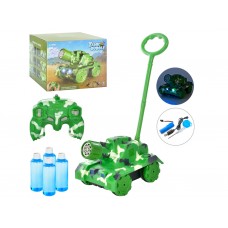 Мыльная игра танк-каталка LS20319, светящаяся, пускающая мыльные пузыри, аккумуляторная