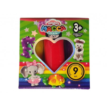 Масса для лепки с блёстками Master Do 9 цветов, Danko Toys
