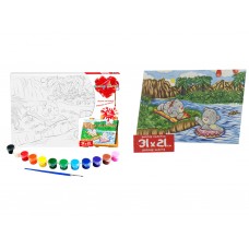 Набор для творчества Роспись на холсте Canvas Painting Медвежата 31X21 см, Danko Toys