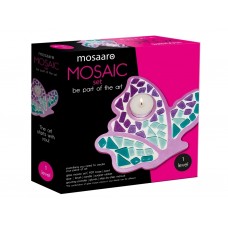 Набор для творчества, Стеклянная мозаика Подсвечник, Бабочка, Level 1, Mosaaro MA1004
