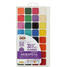 Акварель CLASSIC, 32 цвета, б/кист., пласт. корпус, KIDS Line Акварель CLASSIC, 32 цвета, б/кист., пласт. корпус, KIDS Line