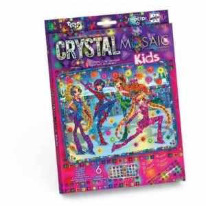  Алмазна мозаїка "CRYSTAL MOSAIC KIDS" CRMk-01-01,02,03,04 ... 10 видів РОС. "Danko Toys", ОПИС РОС. МОВОЮ